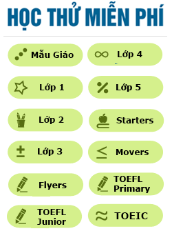 Học thử miễn phí Toán, tiếng Việt, tiếng Anh